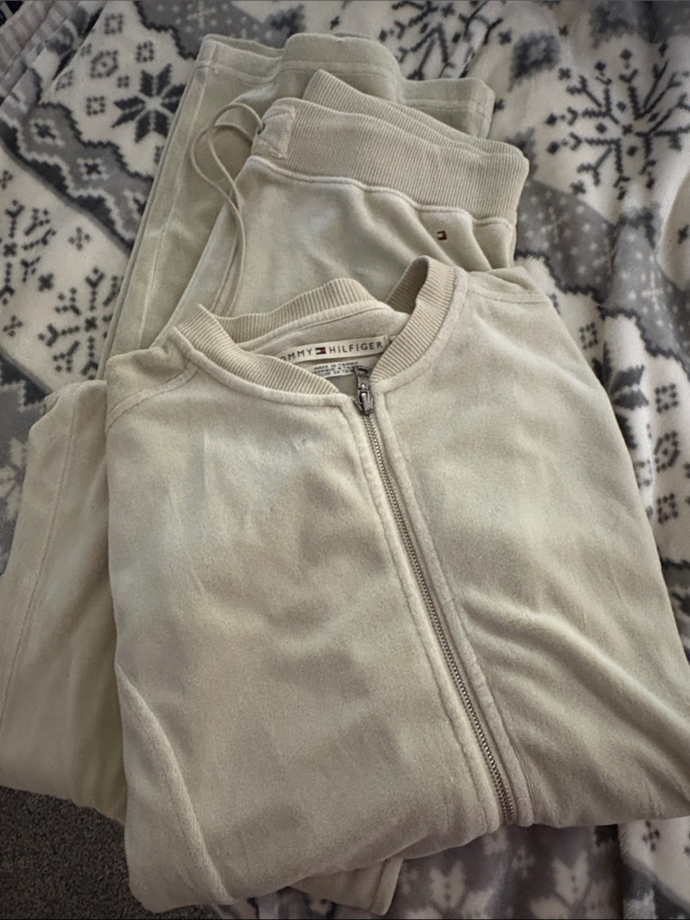 Tommy Hilfiger Women's Cream Zip Bomber Jacket
